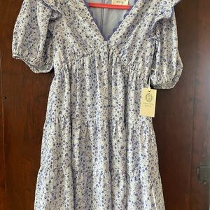 Chic Lavender Floral Midi Dress